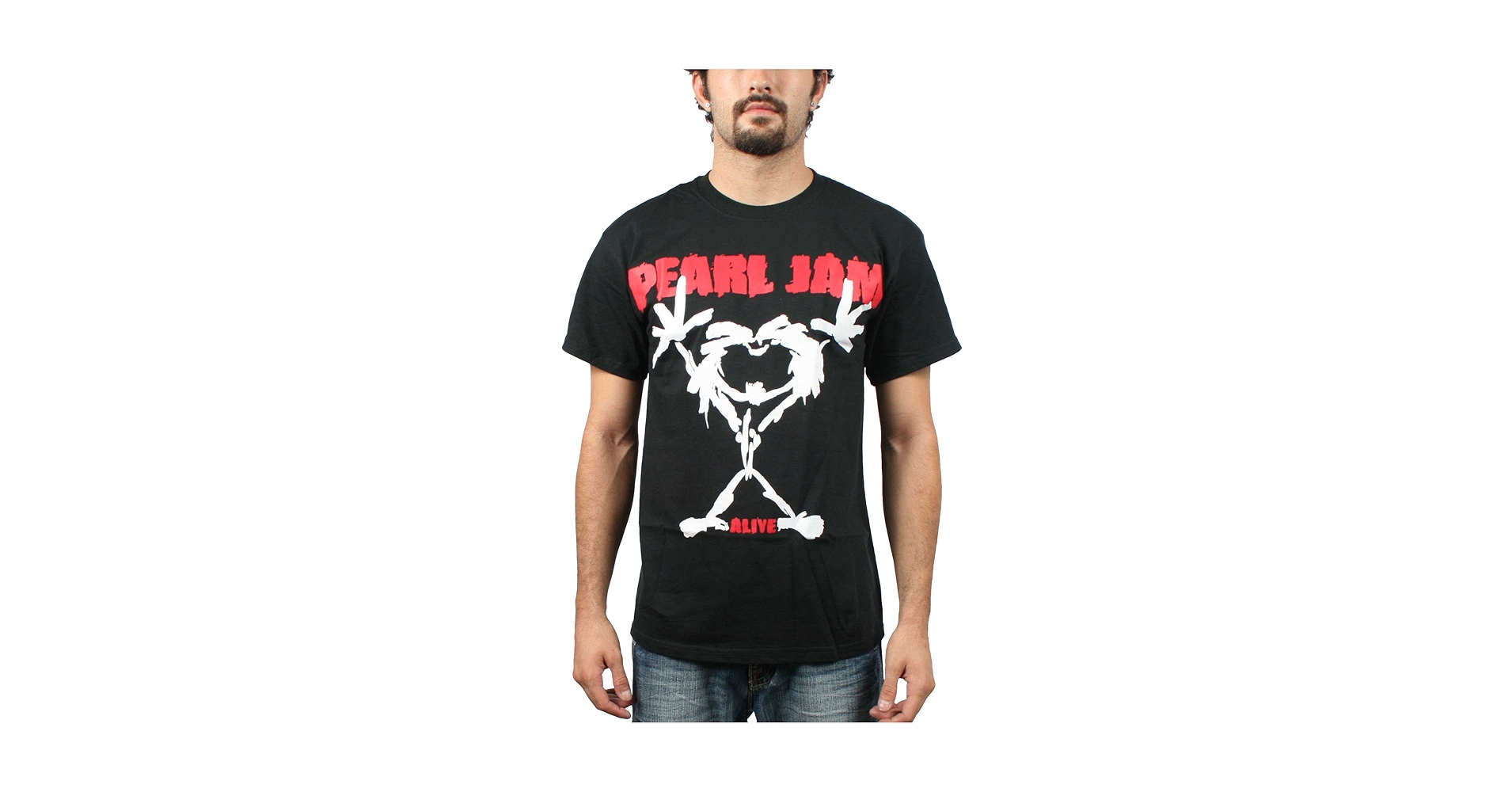 Amazon.com: Pearl Jam Stick Man Men's T-Shirt - Black (Large